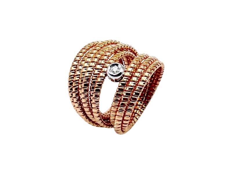 ROSE GOLD TUBOGAS RING DIAMOND FIDIA ANB338/R WD3